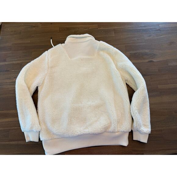 Sweaty Betty Half Zip Sherpa Cream Women's Size XL - Picture 3 of 5